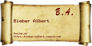 Bieber Albert névjegykártya